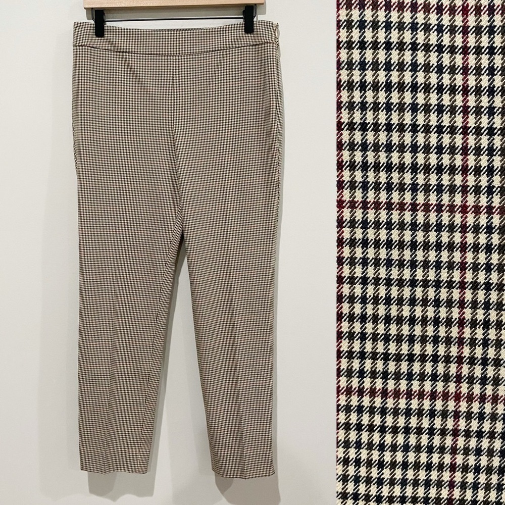 Talbots Plaid Ankle Pants - Black, White, Red